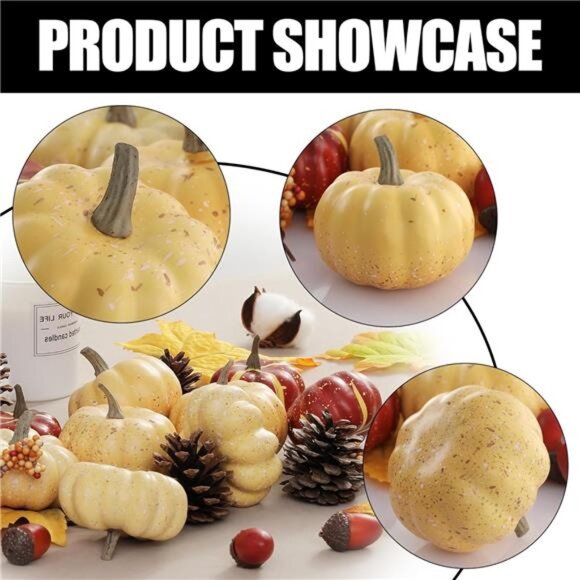 23 PCS Fall‎ Harvest Decor Set: Mini Pumpkins, Acorns, Pinecones, Leaves & More - Picture 3 of 7
